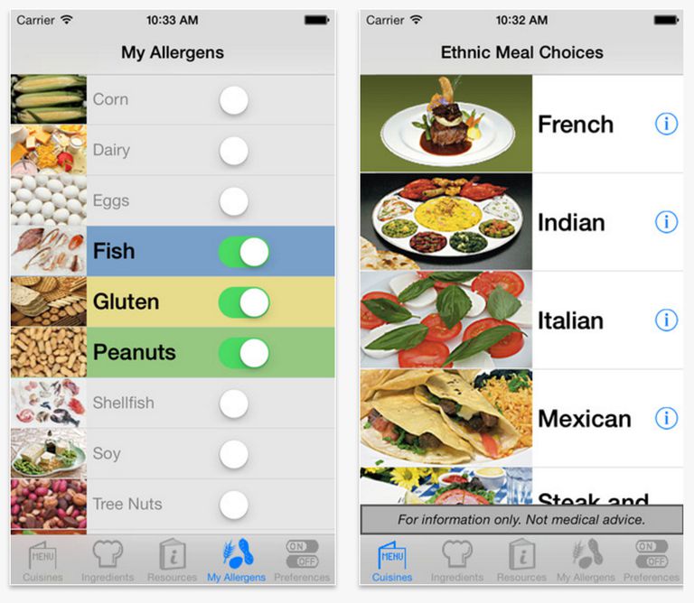 iPhone iPada, aplikacja iPhone, bezglutenowe jedzenie, bezglutenowe Jedzenie poza, dostępna iPhone, dostępna iPhone iPada