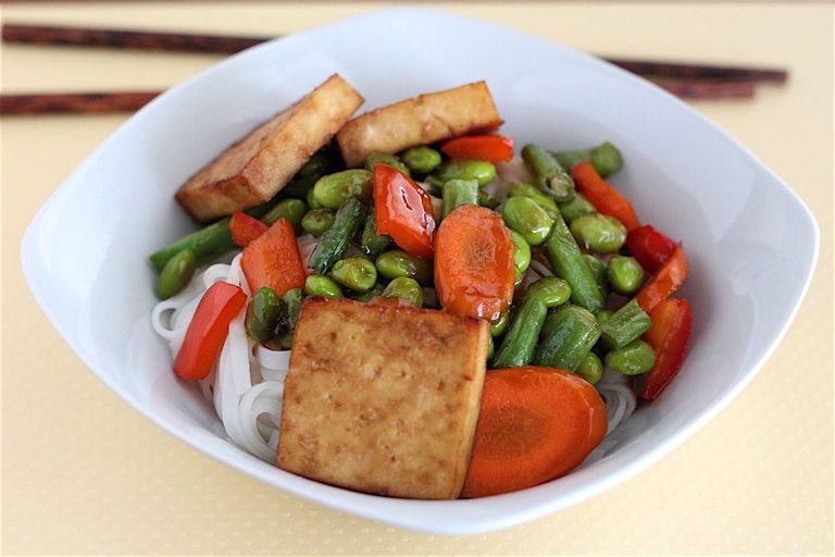 sosu sojowego, etykietę żywienia, grubości cala, kawałki tofu